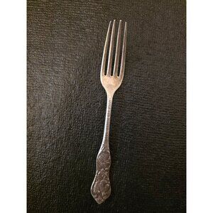 Vintage Wm. Mfg. Co. Triple Plate Silver Fork With Ornate Floral Handle Design